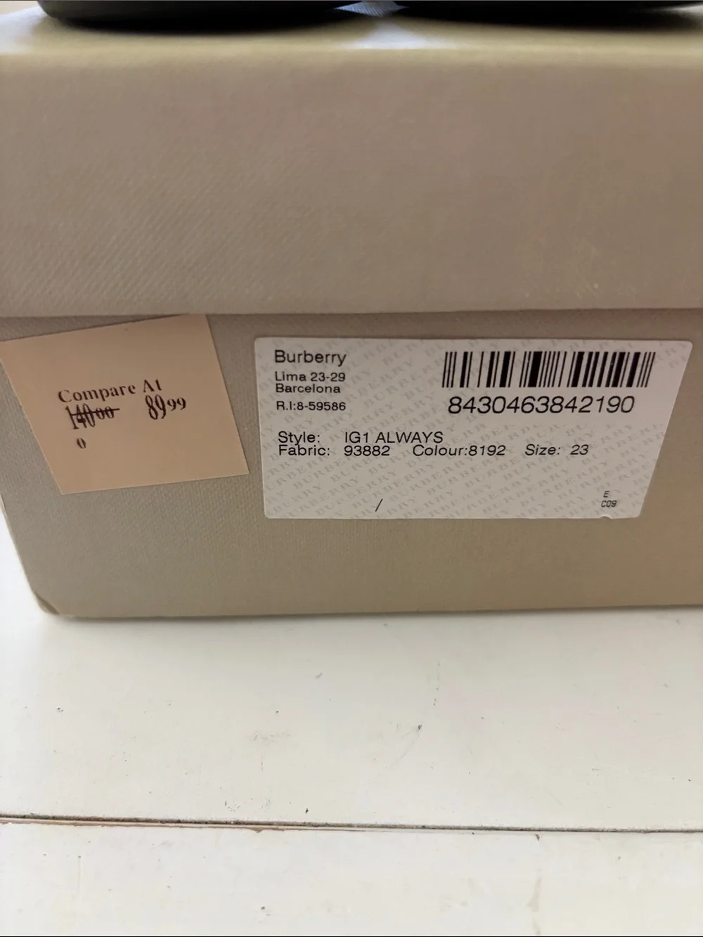 Burberry Black Patent Leather Ballet Flats with Signature Check Trim